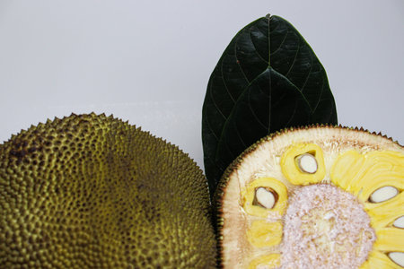tasty and healthy jackfruit with seed and leaf for eat