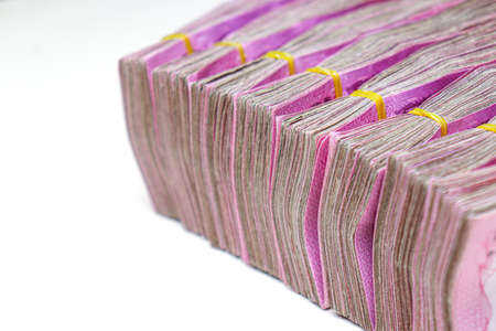 bangladeshi bank note bundle stock on bankの写真素材