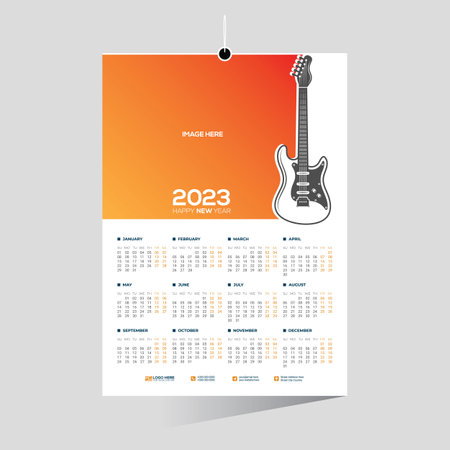 2023 wall vector calendar designのイラスト素材