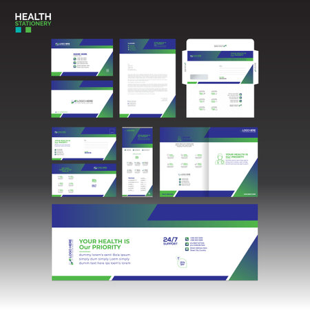 Health print Stationary design for medicalのイラスト素材
