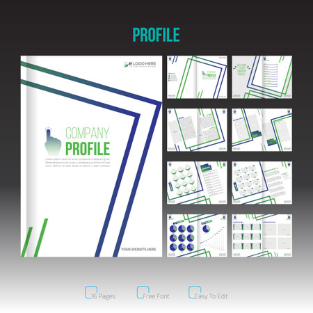 4 colored vector made company profile design for you and any best company useのイラスト素材