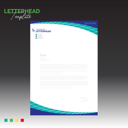 4 colored vector letterhead design for corporate and any best company useのイラスト素材