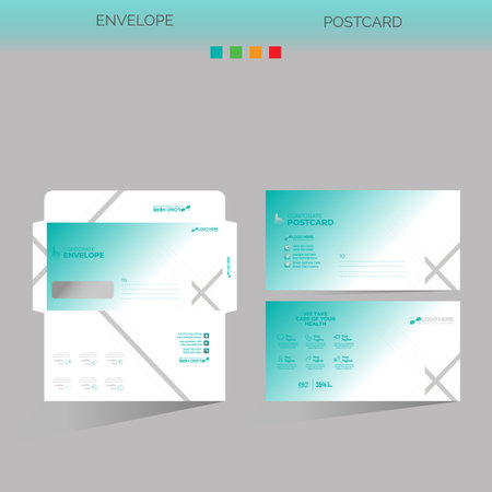 vector made envelope and postcard for any best company useのイラスト素材