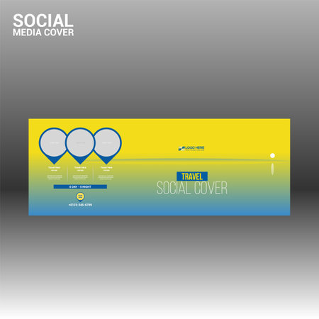 vector made social media cover banner for travel company and ad useのイラスト素材