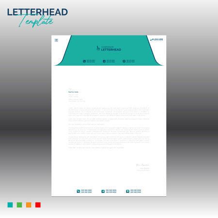 4 colored vector letterhead design for corporate and any best company useのイラスト素材