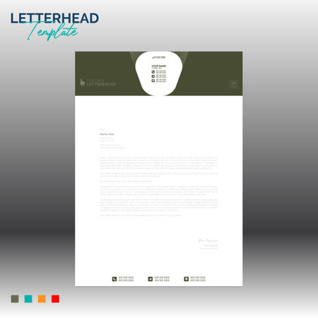 4 colored vector letterhead design for corporate and any best company useのイラスト素材