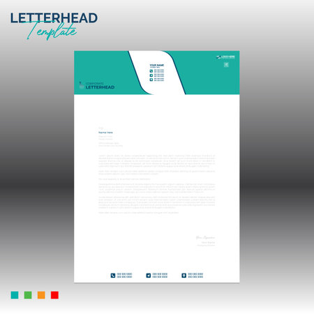 4 colored vector letterhead design for corporate and any best company useのイラスト素材