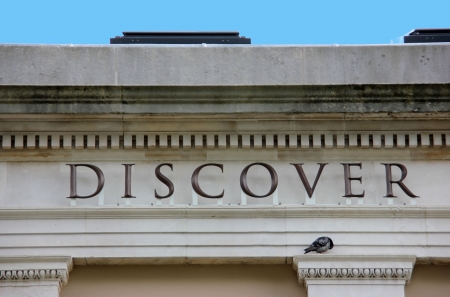 Word Discover embedded into educational building with sleeping pidgeonのeditorial素材