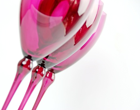 Set of tall Pink Elegant Wine Glassesの写真素材