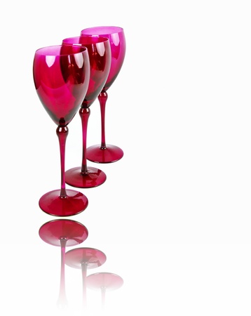 Set of tall Pink Elegant Wine Glassesの写真素材