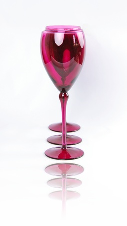 Set of tall Pink Elegant Wine Glassesの写真素材