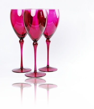 Set of tall Pink Elegant Wine Glassesの写真素材