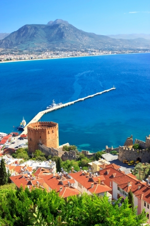 Kizil Kule  Red Tower  - main tourist attraction in Alanyaの写真素材