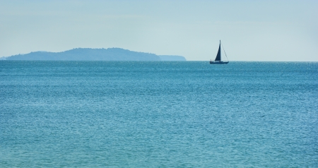 Serene view of fishing boat in the sea, Sihanoukvilleの写真素材