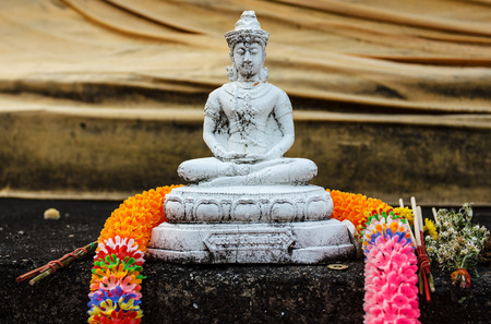 Statue of Buddha in a temple in Chiang Maiの写真素材