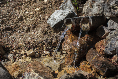 Natural water source in the mountainsの写真素材