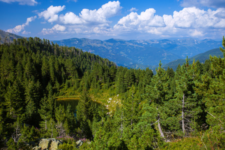 Serene view of Kamena (Tatarijsko) lake in the mountains of Montenegroの写真素材