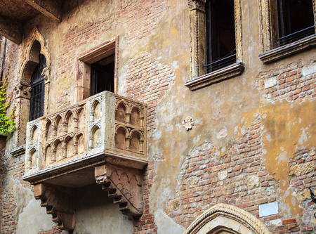 Juliet's Balcony in Verona center, Italyの写真素材