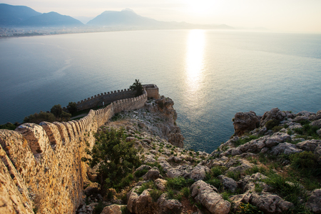 Amazing ancient fortress of Alanya town in Turkeyの写真素材