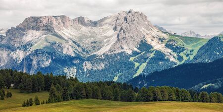 Lonely house in Amazing Mountain Landscape, Dolomite Alpsの写真素材