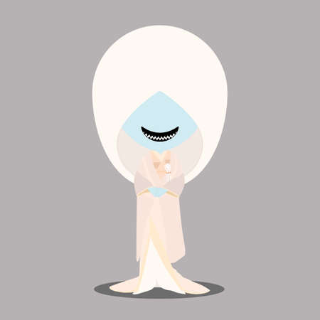 Japanese bride ghosts, devil, youkai illustrationのイラスト素材