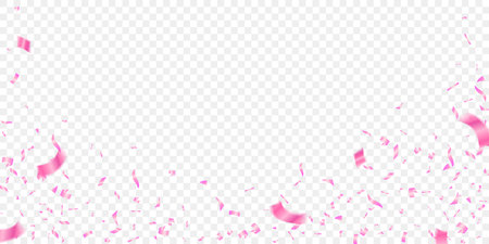 celebration background template with pink confetti illustration. happy new year, holiday decorative tinsel element for design. beautifulのイラスト素材