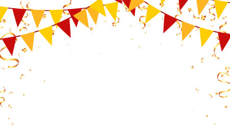 Banner paper flags hanging on a string for party celebration Chinese, eastern. element designのイラスト素材