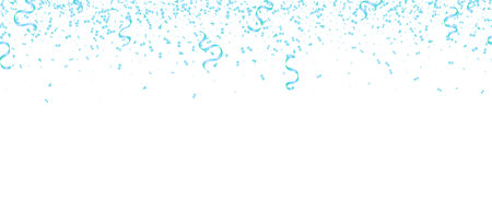 Blue confetti and ribbon isolated falling celebration, event, birthday, party background. festivalのイラスト素材
