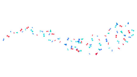 confetti glitter of different shapes and sizes flying abstract design element. decoration cardのイラスト素材