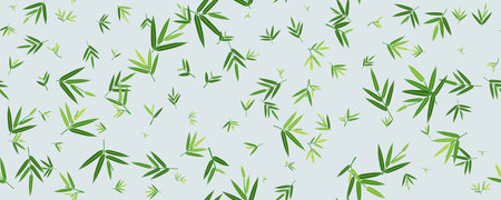 Tropical green bamboo leaf seamless pattern modern. Leaves textile background vintageのイラスト素材
