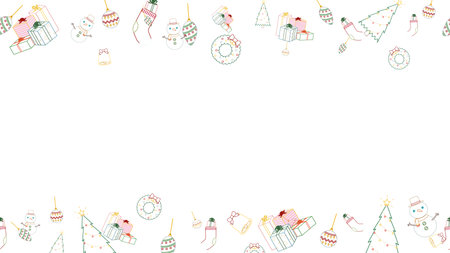Frame border background vector illustration design with Christmas decorative invitation card, winter season greetingのイラスト素材