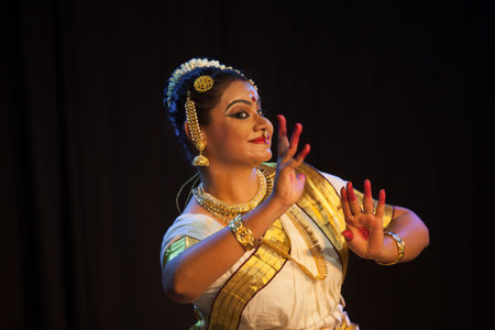 A talented dancer emotes at Mohiniyattam recital event held on December 26,2016 at Sevasadan hall in...