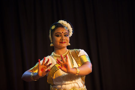A talented dancer emotes at Mohiniyattam recital event held on December 26,2016 at Sevasadan hall in...