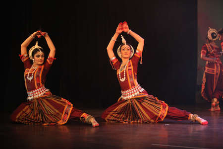 A odissi dancer performs at event 'shisheerchanda festival' which was staged in Chowdiah Hall,Bengaluru on January 11,2020のeditorial素材
