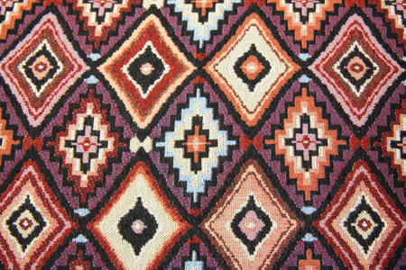 Detail of a traditional hand made carpet in the south of Portugalの写真素材