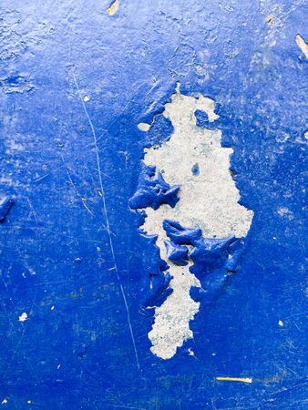 Grunge map of Europe on a blue painted metal surface.の写真素材