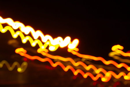 abstract of car light trail on the road in city at night