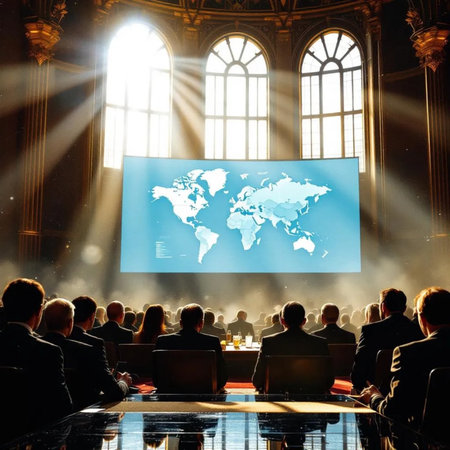 Speaker Giving a Talk at Business Conference. Audience at the conference hallの素材