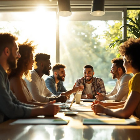Group of business people working and communicating together in a meeting at officeの素材