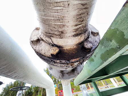 Pipes of oil refinery, petrochemical plant, petrochemical industry