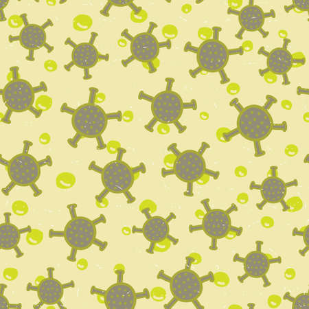 Vector pastel yellow corona seamless pattern backgroundのイラスト素材