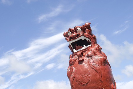 Shisa (Okinawan lion statues, used as talisman against evil)の写真素材