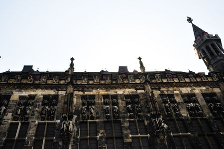 Rathaus in Aachen Germanyの写真素材