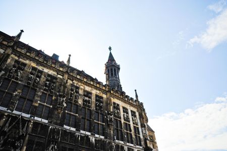 Rathaus in Aachen Germanyの写真素材