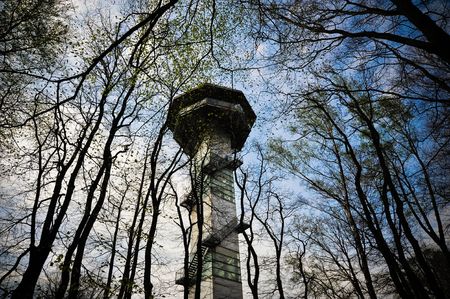 Observation tower at the point where Germany, The Netherlands and Belgium meetの写真素材
