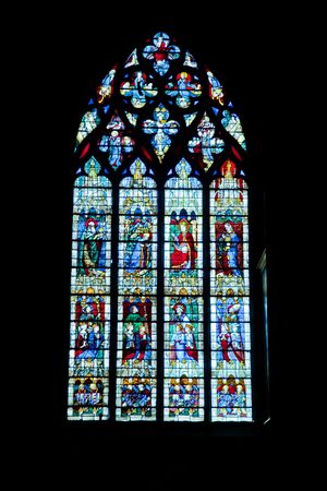 Chartres cathedral stained glassのeditorial素材