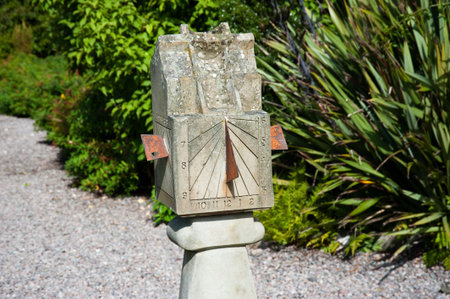Old sundial in a gardenの写真素材