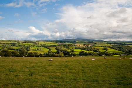 English field near Hadrian's wallの写真素材