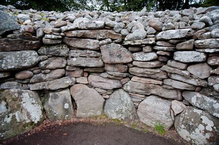 Wall of a chambered cairn at Balnuran of Clava の写真素材