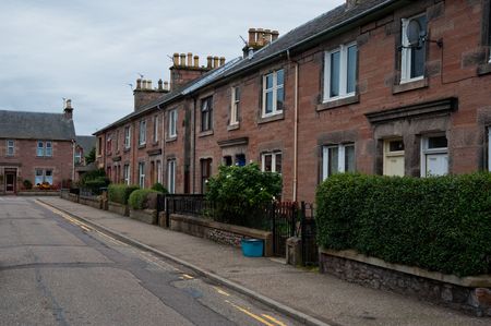 Residential street in Inverness, Scotlandの写真素材